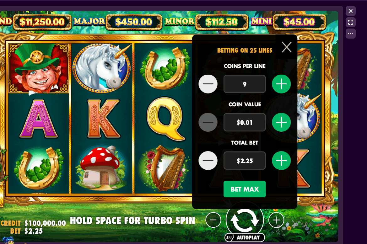 Establece tu apuesta en Gold Party y empieza a jugar